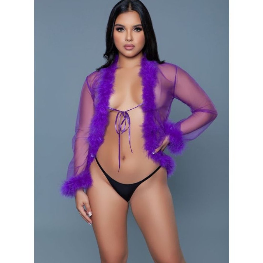 Short Marabou Purple